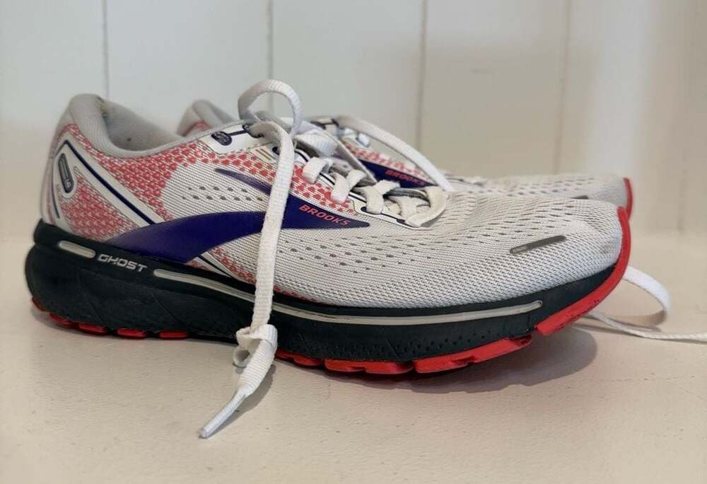 Brooks Ghost 14 Women's Road Running Shoes White/Purple/Coral Size 7